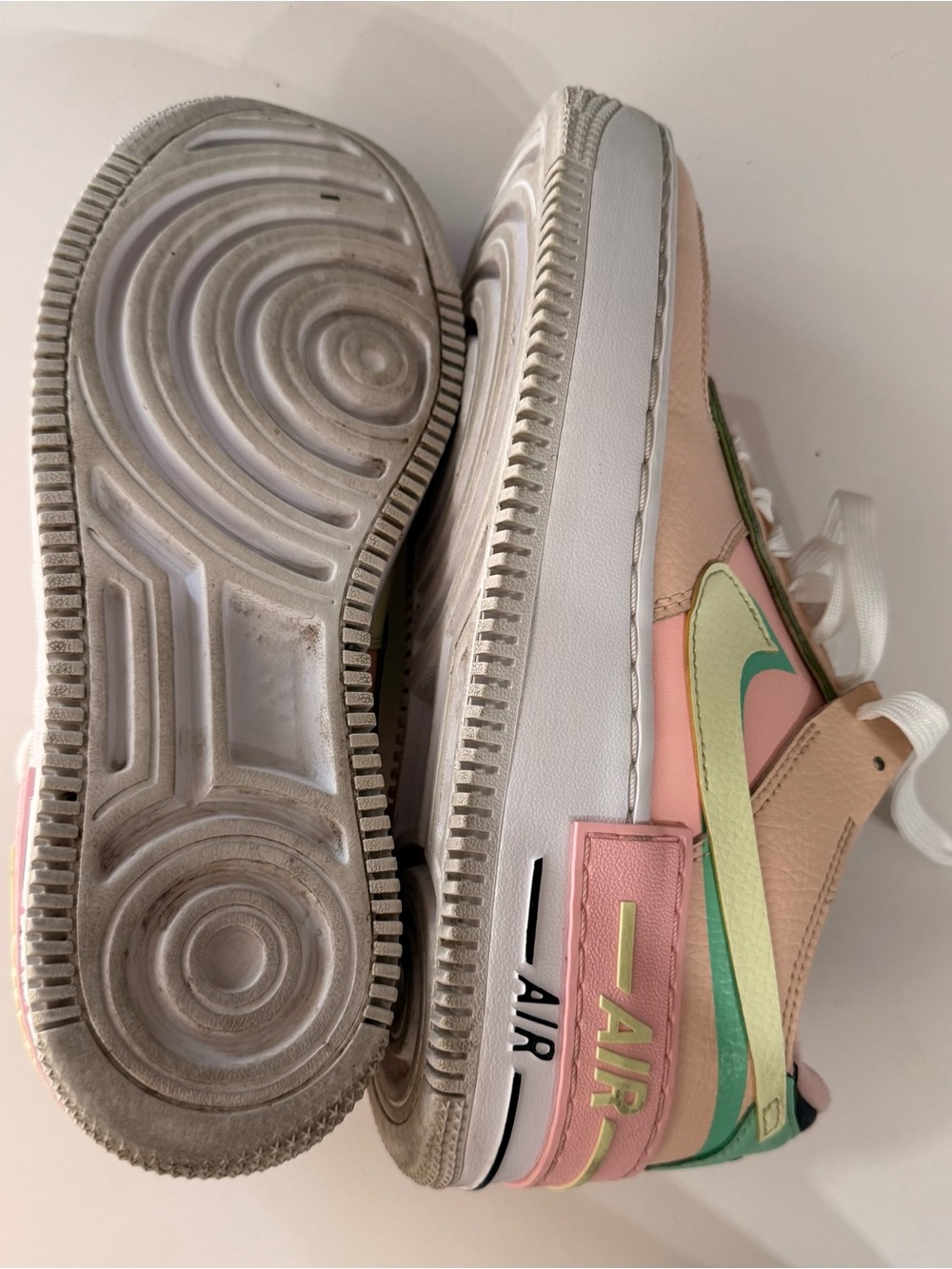 Nike Air Force 1 Shadow Pastel Pink & Peach Sneakers 8.5 - Picture 8 of 9